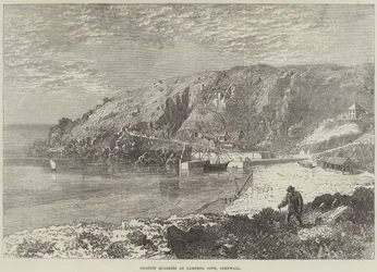 Granitsteinbrüche in Lamorna Cove, Cornwall